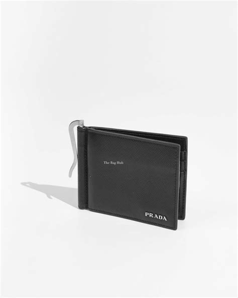 prada saffiano money clip wallet|authentic Prada wallet sale.